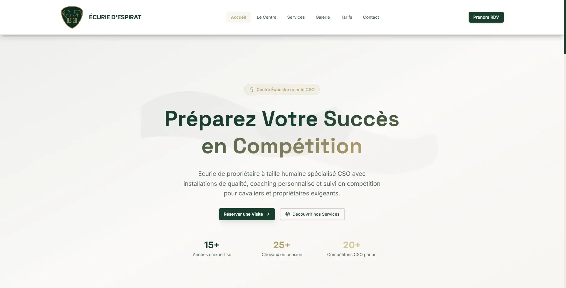Site internet — Écurie d’Espirat : détail