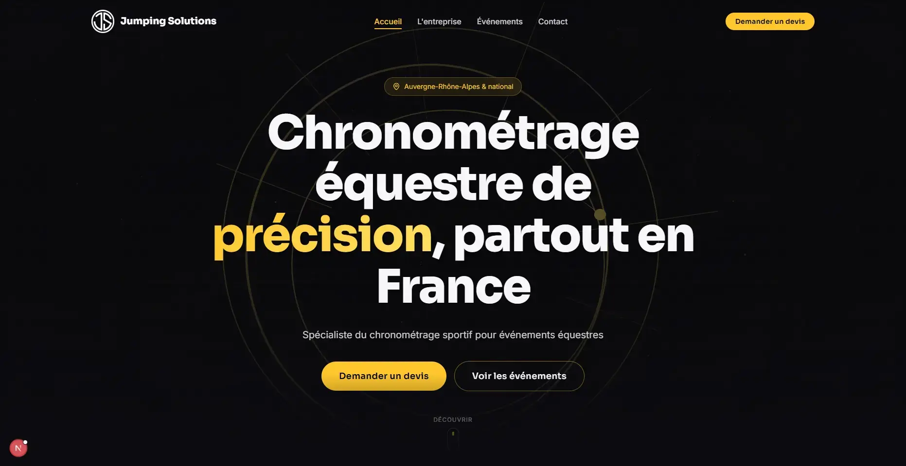 Site internet — Jumping Solutions : détail